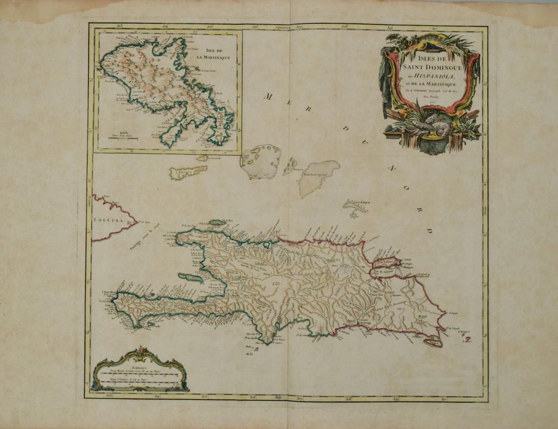 1750 Robert de Vangondy Map of Hispaniola and (1 of 1)