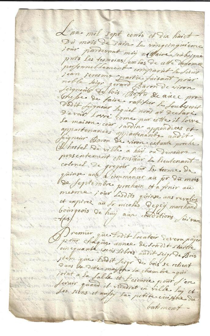 1730 Two French Manuscript Documents (1 of 2)