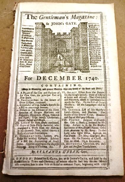 1740 Gentleman's Magazine Navy Sir Francis Drake (1 of 3)