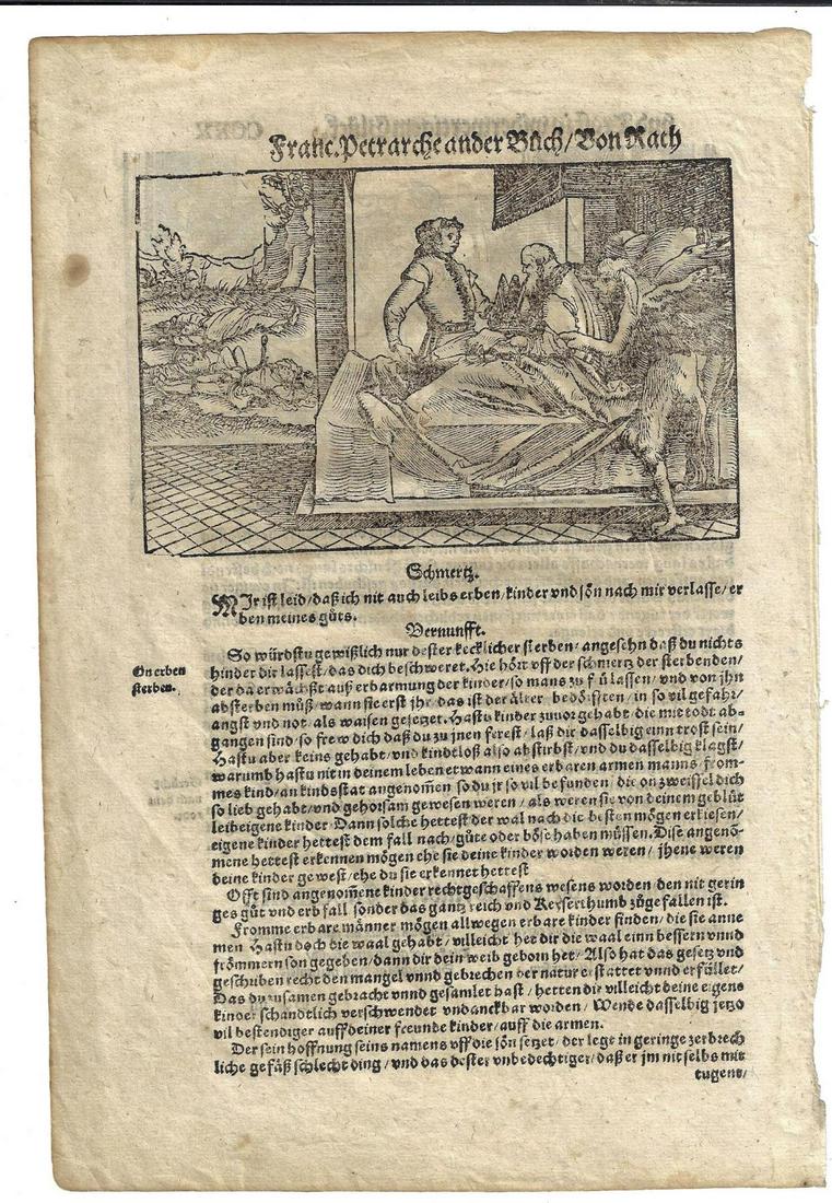 16th C Leaf Woodcuts Petrarch (1 of 3)