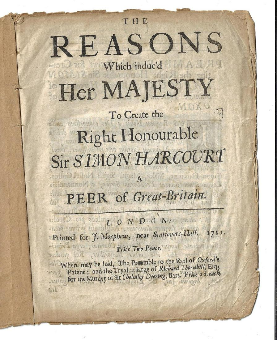 1711 Queen Anne English Pamphlet (1 of 1)