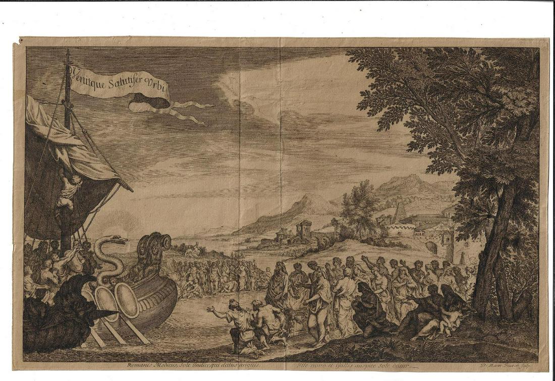 18th C Engraving Roman Ventique Salutifer Urbi (1 of 1)
