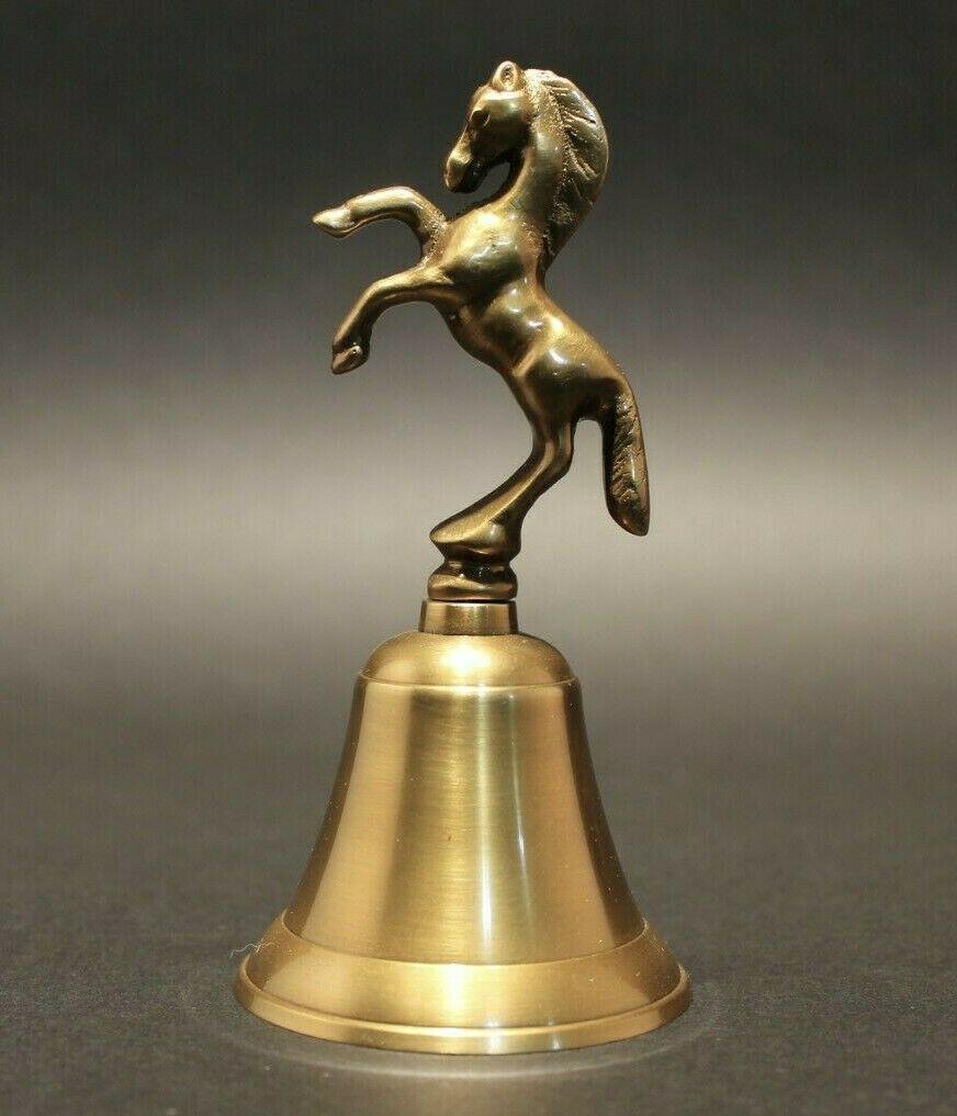 Brass Horse Desk Bell: 5" Tall x 2 1/2" Wide Well made functional reproduction brass desk or table bell with a horse on top. Such a great really loud bell for that decorative finishing touch! Reserve: $20.00 Shipping: Domes