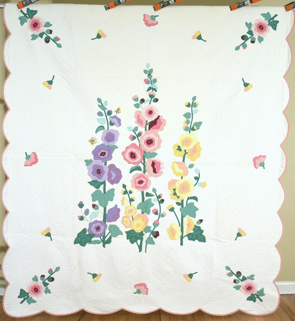 30's Hollyhock Applique Quilt (1 of 8)