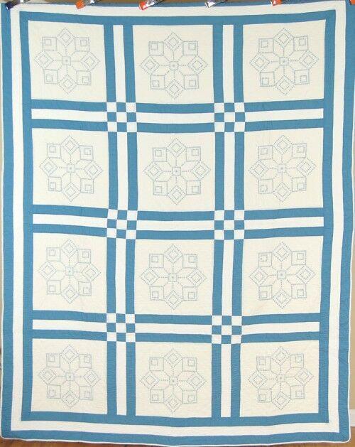 30's Tumbling Block Star 9-Patch Antique Quilt (1 of 8)