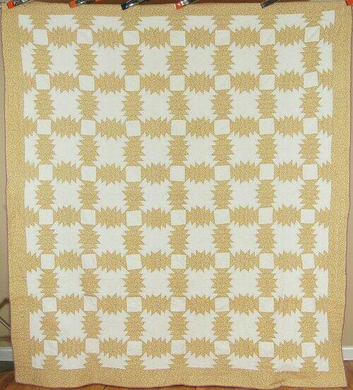 30's Windmill Blades Pineapple Log Cabin Antique Quilt (1 of 9)