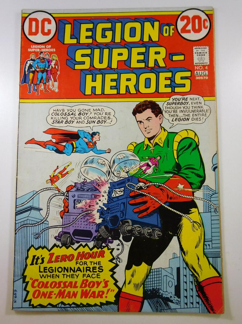 Legion of Super-Heroes #4: No Reserve! Legion of Super-Heroes #4 VG+ Shipping: Individual Comics: Flat-rate of $9.99 (1-8 comics) or $19.99 (9+ comics) to anywhere within the contiguous U.S. International: Foreign shipping rate