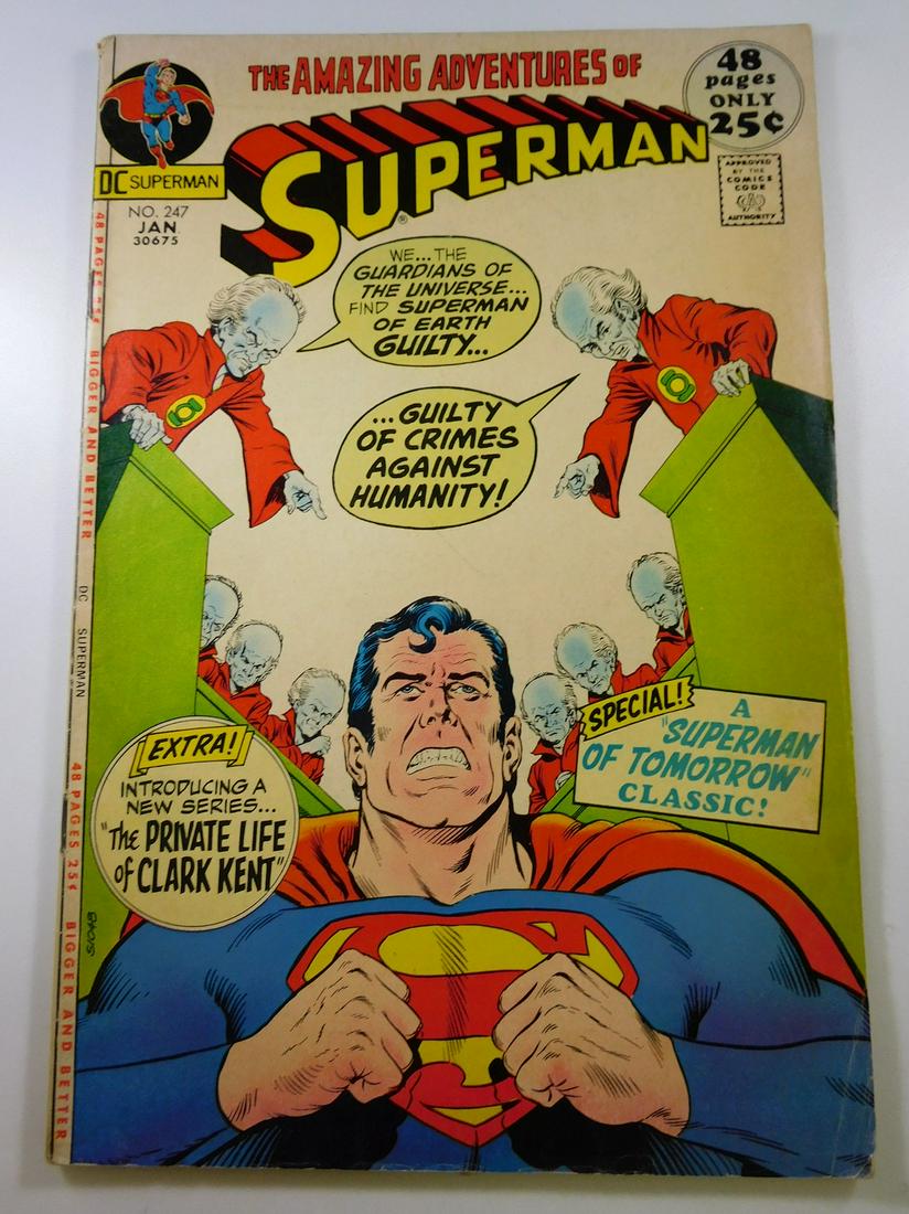 Superman #247: No Reserve! Superman #247 FN- Shipping: Individual Comics: Flat-rate of $9.99 (1-8 comics) or $19.99 (9+ comics) to anywhere within the contiguous U.S. International: Foreign shipping rates are determ