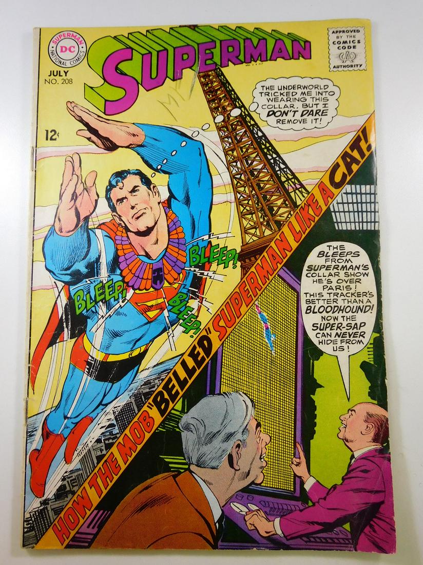 Superman #208: No Reserve! Superman #208 VG Shipping: Individual Comics: Flat-rate of $9.99 (1-8 comics) or $19.99 (9+ comics) to anywhere within the contiguous U.S. International: Foreign shipping rates are determi