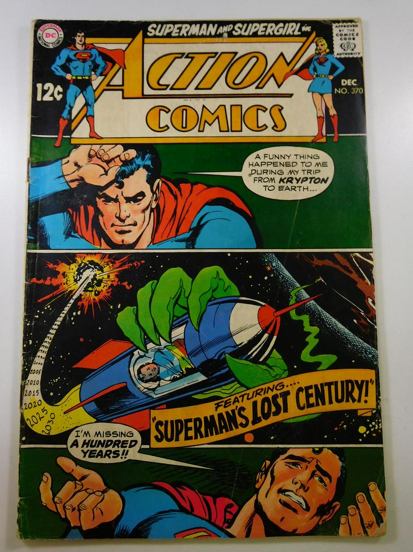 Action Comics #370: No Reserve! Action Comics #370 VG- Shipping: Individual Comics: Flat-rate of $9.99 (1-8 comics) or $19.99 (9+ comics) to anywhere within the contiguous U.S. International: Foreign shipping rates are d
