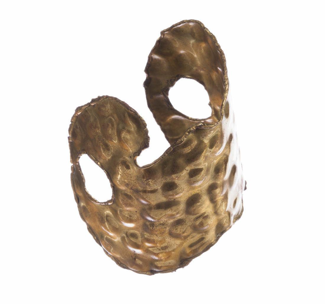 Brutalist Brass Handmade Cuff Bracelet (1 of 5)