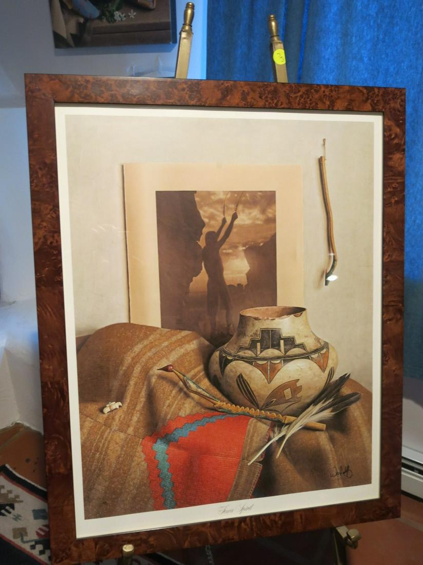 William Acheff Limited Edition Signed & Numbered Framed: Title: William Acheff Limited Edition Signed & Numbered Framed Print "Tewa Spirit" Description: "Tiwa Spirit" is one of Bill Acheff's most prized works. The original artwork was created in 1984 as an