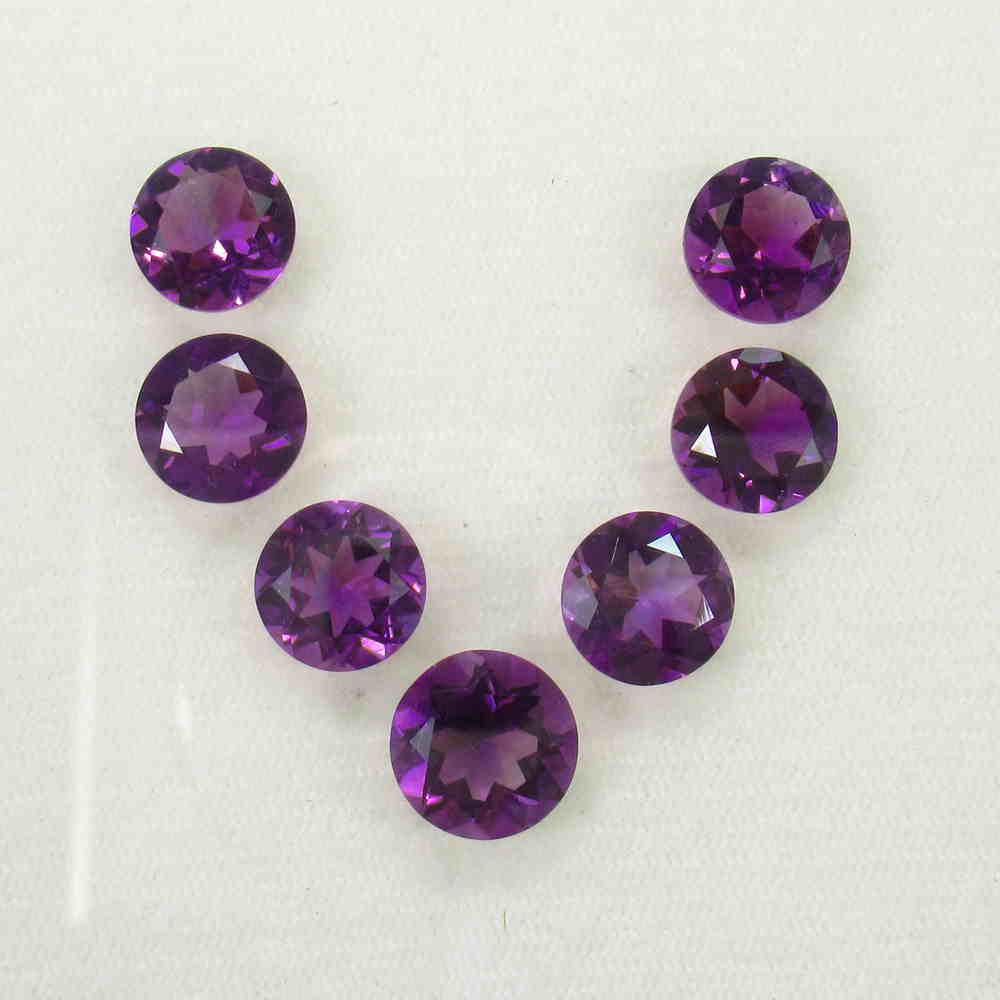 17.61 Ctw Natural 7 Purple Amethyst Round Necklace Set (1 of 3)