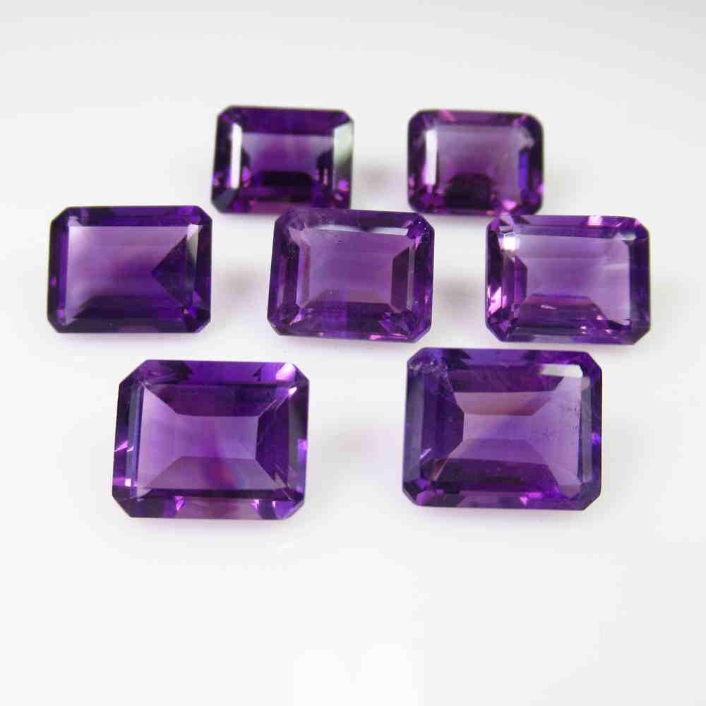 10.81 Ctw Natural 7 Purple Amethyst Octagon Necklace (1 of 3)