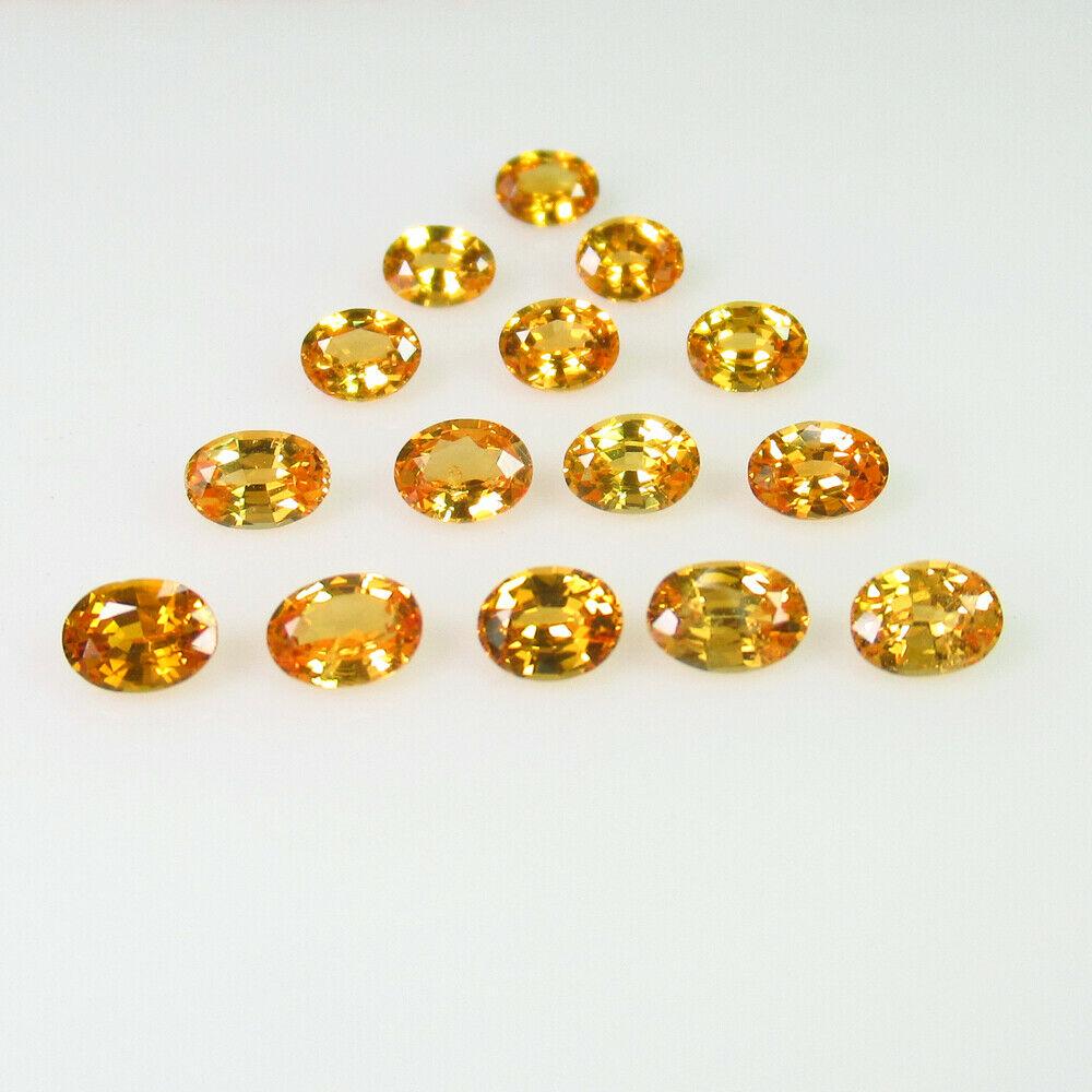 6.34 Ct Natural 29 Ceylon Orange Sapphire Oval Set (1 of 3)