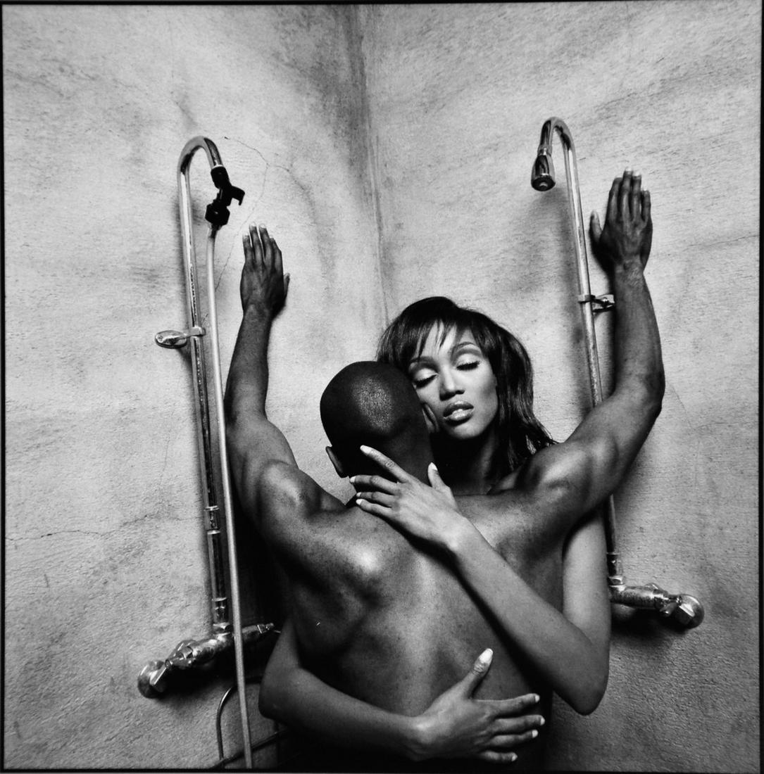 Eli Reed,Model and actress Tyra Banks embraces John: Artist: Eli Reed Title: Model and actress Tyra Banks embraces John Singleton. Los Angeles, 1994 Date Printed: 2008 Medium: Photo Litho with Copyright Eli Reed / Magnum Photos Printer Location: Italy D
