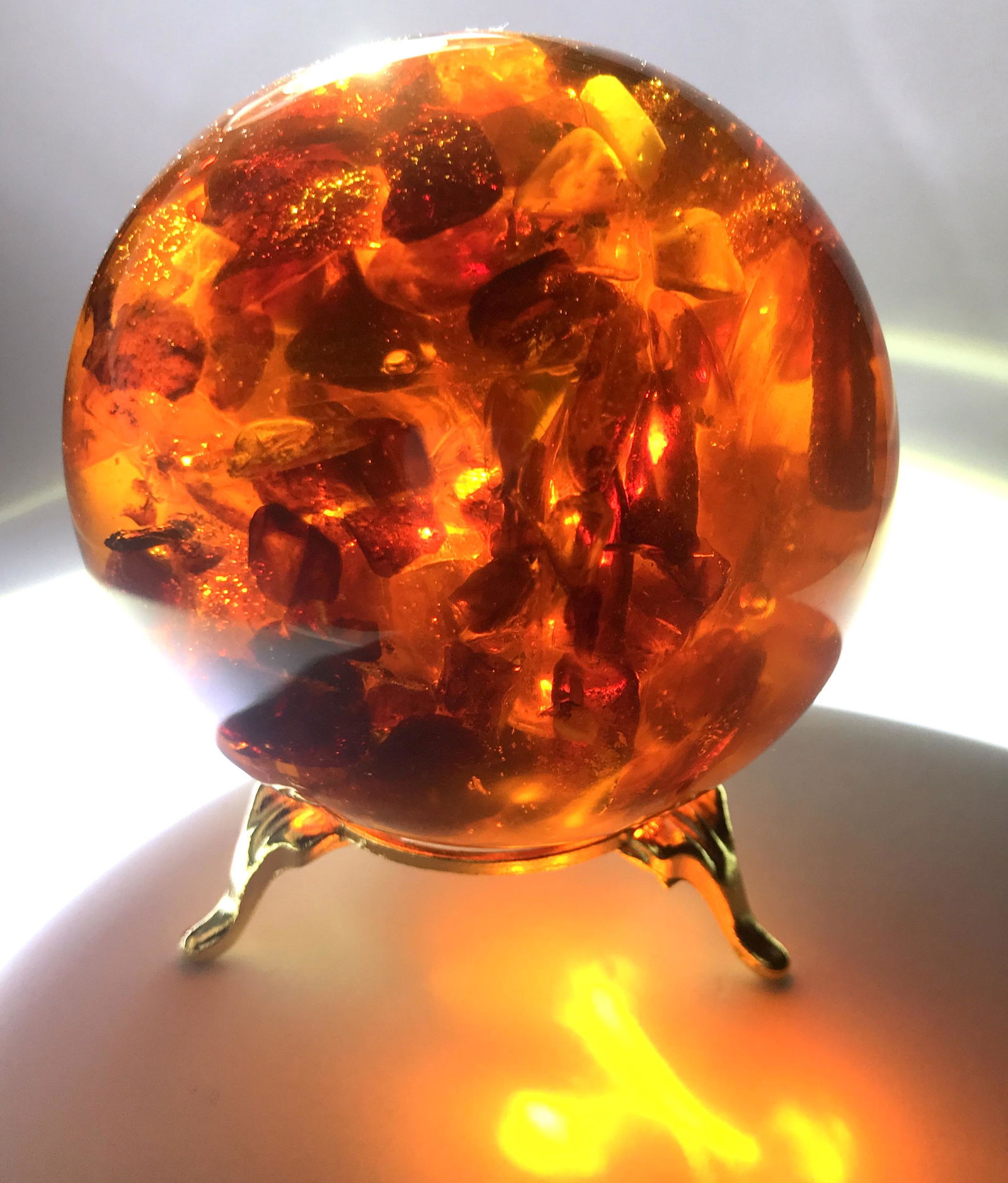 Outstanding Vintage Amber Ball on a pedestal (1 of 7)