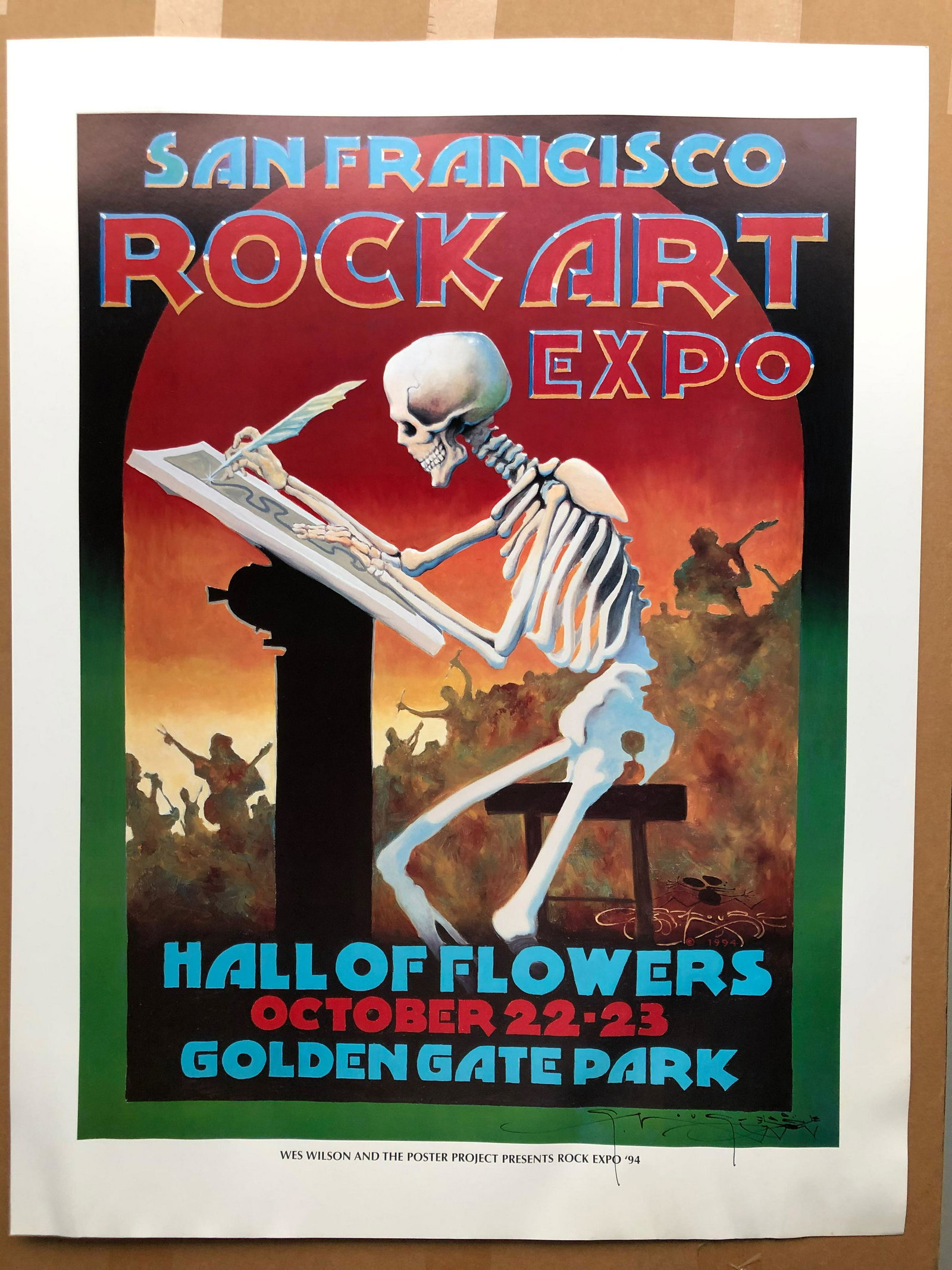SF Rock Art Expo - SIgned by Mouse: Print signed by Stanley Mouse. Poster has slight wave on bottom from humidity. Hall of Flowers. Golden Gate Park. Reserve: $50.00 Shipping: Domestic: Flat-rate of $12.69 to anywhere within the contigu