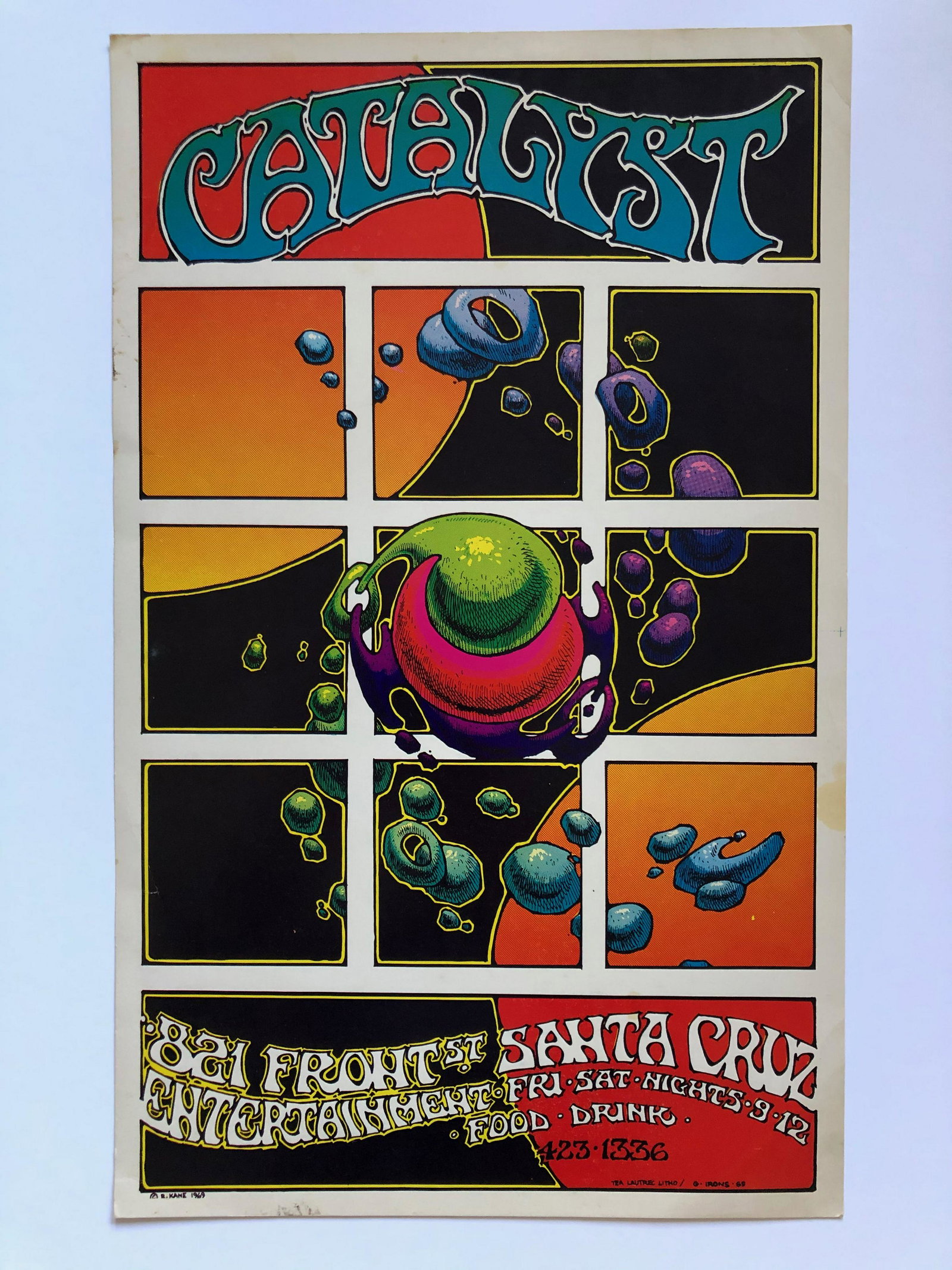 RARE ! CATALYST - 1969 Greg Irons: RARE ! CATALYST - 1969 Greg Irons. Catalyst Nightclub Grand Opening, June 1, 1969 Reserve: $75.00 Shipping: Domestic: Flat-rate of $12.69 to anywhere within the contiguous U.S. International: Foreign 