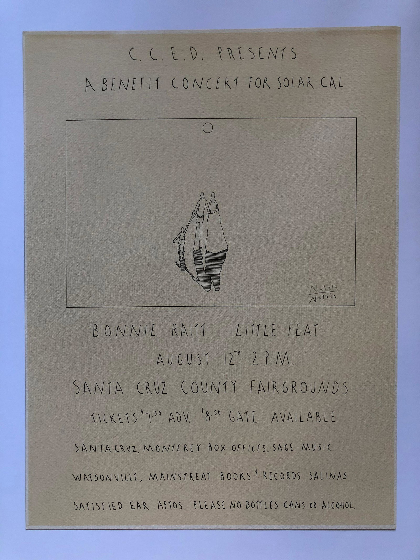 OH MY RARE - BONNIE RAITT & LITTLE FEAT: OH MY RARE - BONNIE RAITT & LITTLE FEAT. SIGNED BY ARTIST. At Santa Cruz County Fairgounds. 1978. Little Feat Bonnie Raitt Poster 1 Benefit Concert Solar Cal Santa Cruz 1978 Reserve: $95.00 Shipping: 