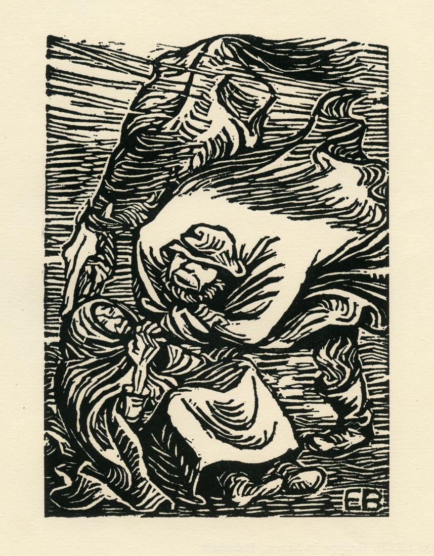 Ernst Barlach "Gruppe in Sturm" original woodcut (1 of 1)