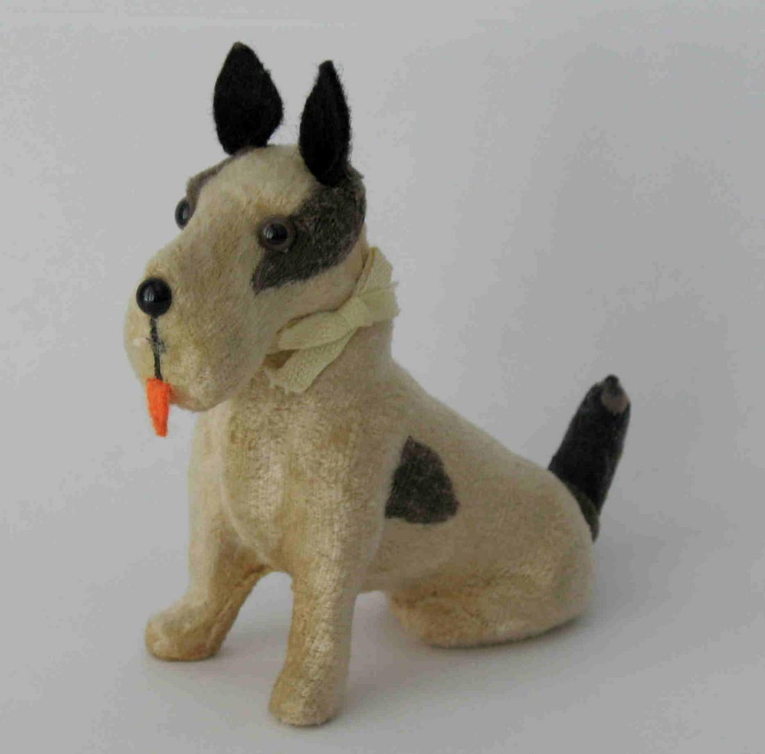 Early fabric child's toy dog figure. (1 of 2)