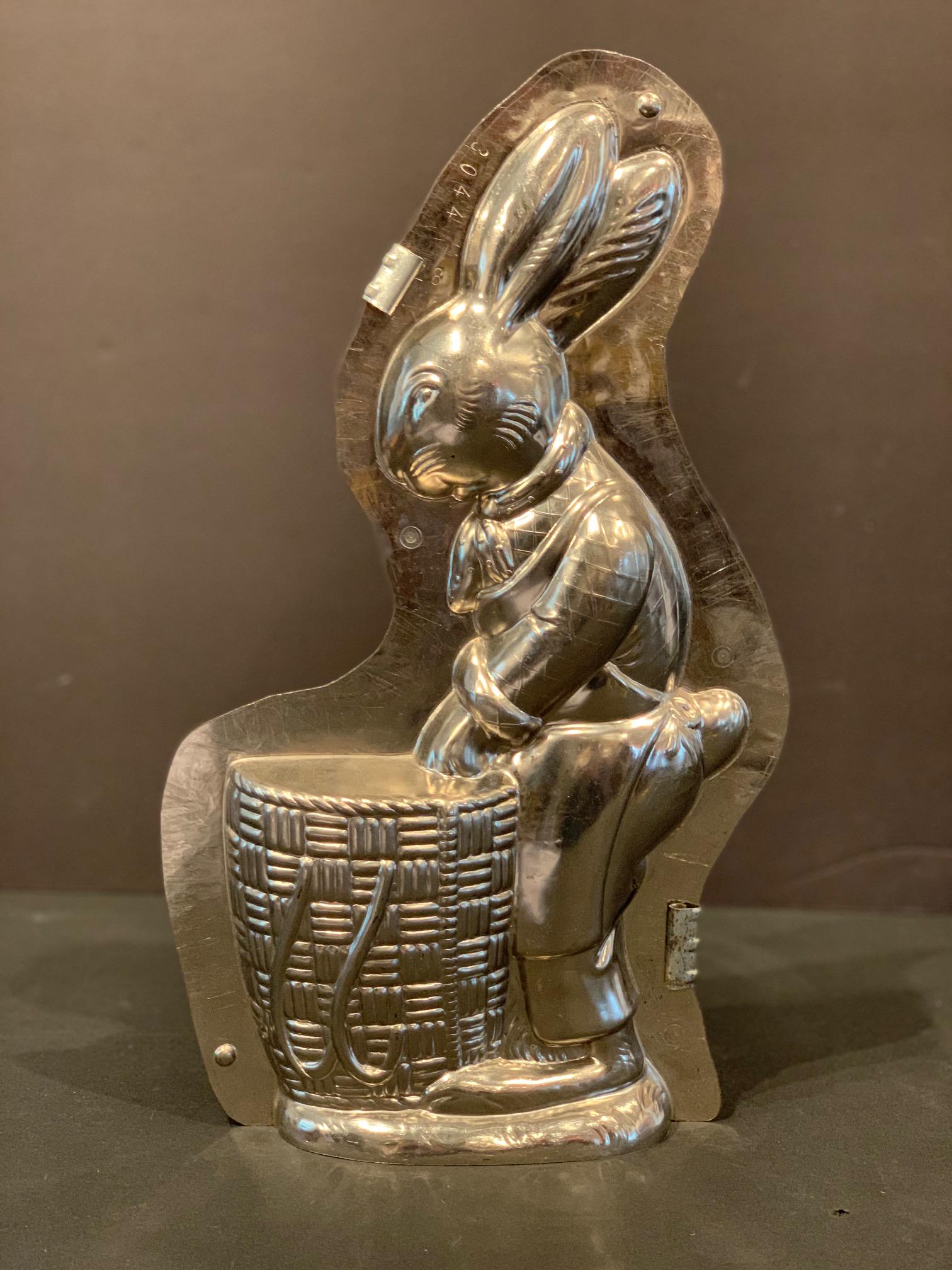 Mammoth Dapper Rabbit Chocolate Mold, early 20th c (1 of 4)