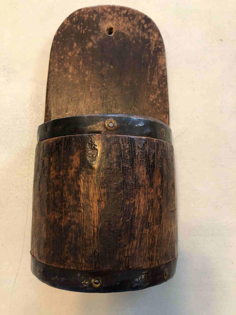 Early half round wall box with metal bands (1 of 2)