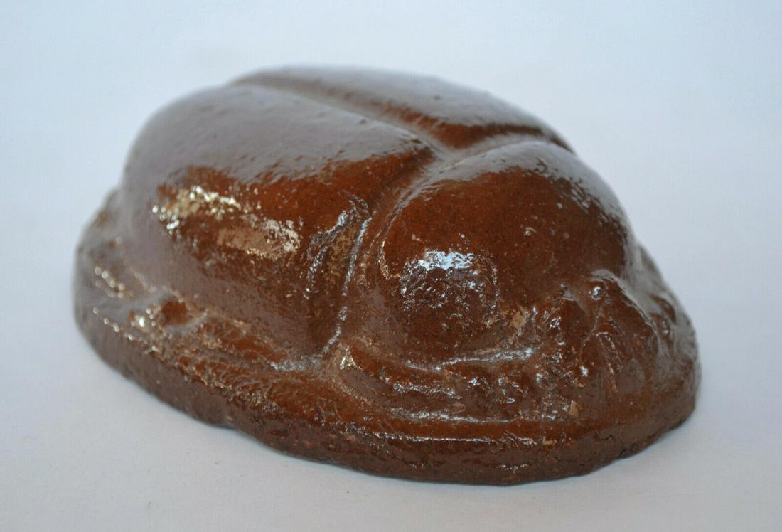 Marked Sewer Tile Scarab - American Folk Art; Marked (1 of 4)