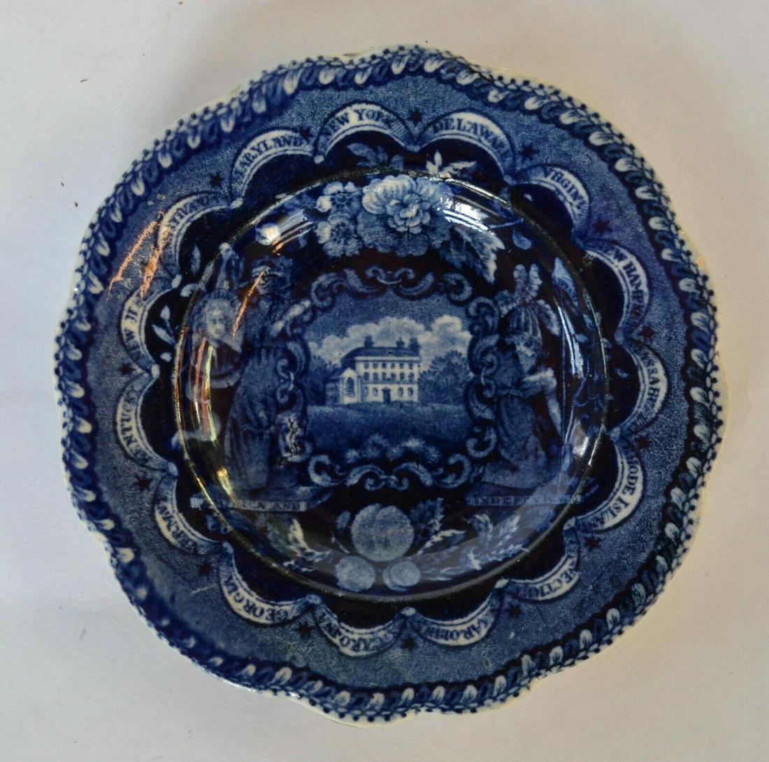 Historical American Staffordshire Cup Plate - States (1 of 6)