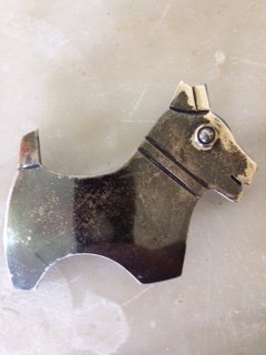 Vintage Sterling Scottie Dog pin (1 of 2)