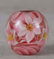 Japanese glass OJIME tombodama FLOWERS & swirling core