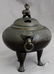 Japanese Wire Inlay Bronze Lidded Censer - 7