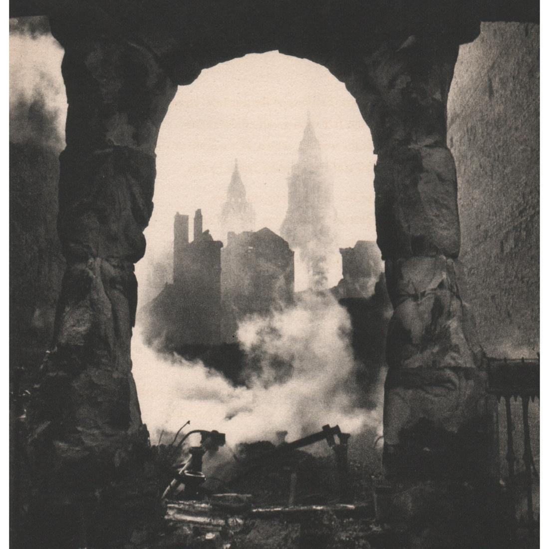 CECIL BEATON - St. Paul: Artist: CECIL BEATON Print Title: St. Paul's after the Air Raid Medium: Sheet-fed Gravure Printing Date: 1940's Printed in the USA Image Size: 6 X 5.75 inches Cecil Beaton was an English fashion, port
