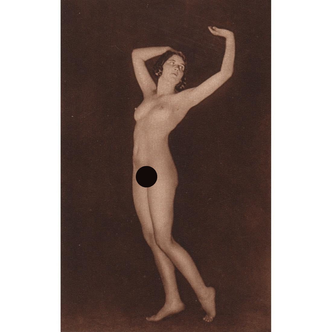 FRANZ FIEDLER - Nude from Basse-Saxe: Artist: FRANZ FIEDLER Print Title: Nude from Basse-Saxe Medium: Sheet-fed Gravure Printing Date: 1920's Printed in Germany Image Size: 6 x 3.75 inches Franz Fiedler (1885-1956) was a pupil of Hugo Erf