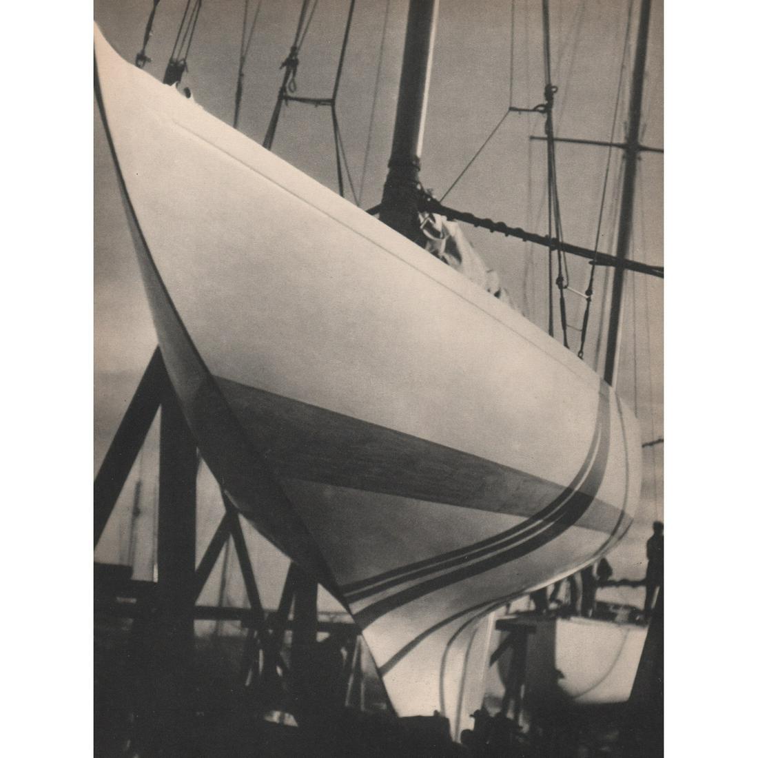 MAN RAY - Sailboat Hull: Artist: MAN RAY Print Title: Sailboat Hull Medium: Sheet-fed Gravure Printing Date: 1930's Printed in France Image size approx.11.5 x 8.75 inches Man Ray, original name Emmanuel Radnitzky, was born on