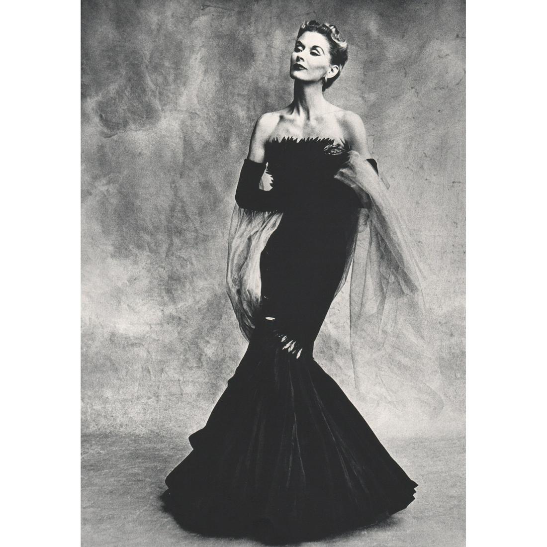 IRVING PENN - Mermaid Dress by Marcel Rochas: Artist: IRVING PENN Print Title: Mermaid Dress by Marcel Rochas worn by Lisa Fonssagrives Lisa Fonssagrives (1911-1992), was a Swedish fashion model widely credited with having been the first supermod