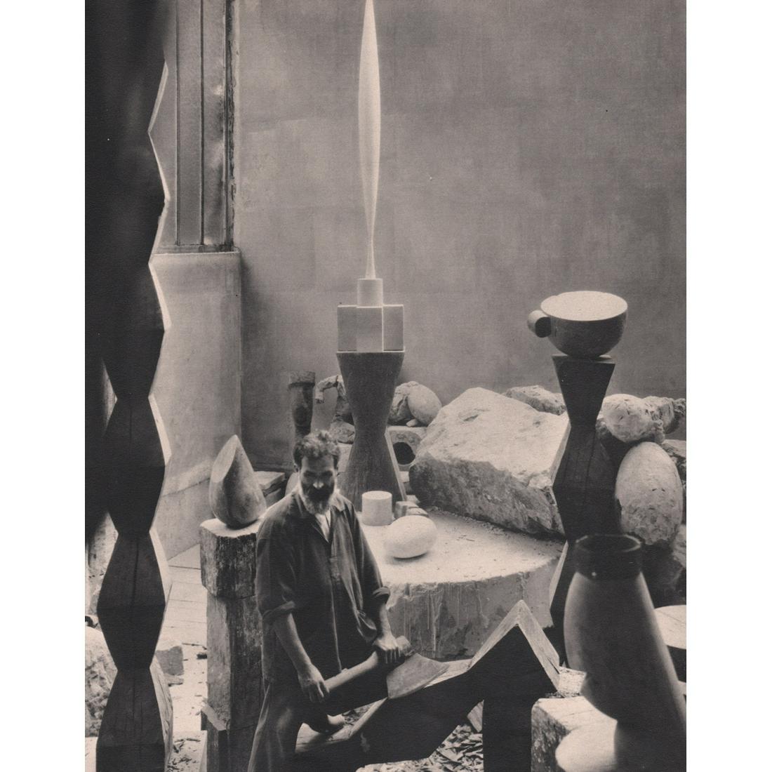 EDWARD STEICHEN - Brancusi in his Studio: Artist: EDWARD STEICHEN Print Title: Brancusi in his Studio, Paris 1927 Constantin Brancusi (1876-1957) was a Romanian sculptor, painter and photographer who made his career in France. He was consider
