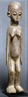 Lobi Female Figure: Title: Lobi Female FigureDate/Period: XXth centuryMaterials: WoodDimension: 25" 5/8Description: Female figure form the Lobi people (Southern Burkina Faso)These figures collectively called Bateba are