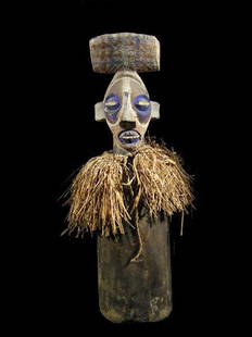 Yaka Pole: Title: Yaka PoleDate/Period: XXth centuryMaterials: Wood, traditional pigmentsDimension: 24" 3/8Description: kambandzia nsinda pole of the Yaka people of Bandundu (D.R. Congo). These poles were