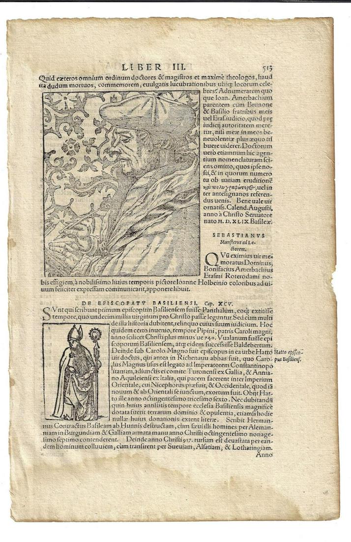 1588 Leaf Munster Cosmography Woodcuts (1 of 1)