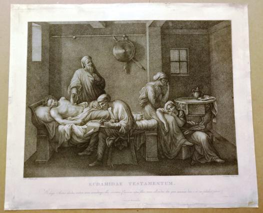 18th C Engraving Nicolas Poussin Eudamidus Testamentum (1 of 3)