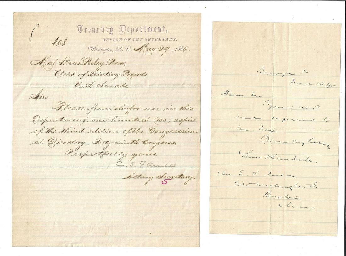 Lot of Autographed 19th C Politicans (1 of 2)