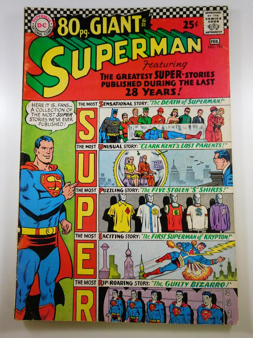 Superman #193: No Reserve! Superman #193 FN- Shipping: Individual Comics: Flat-rate of $9.99 (1-8 comics) or $19.99 (9+ comics) to anywhere within the contiguous U.S. International: Foreign shipping rates are determ