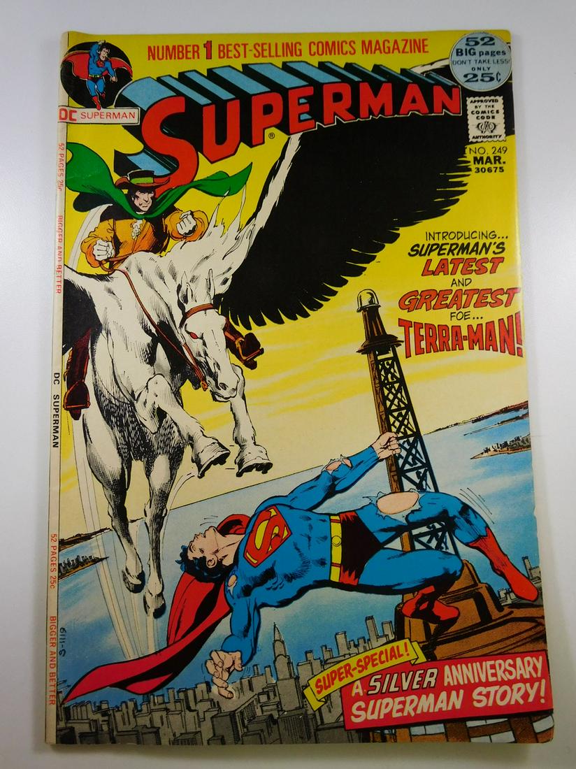 Superman #249: No Reserve! Superman #249 VG/FN Shipping: Individual Comics: Flat-rate of $9.99 (1-8 comics) or $19.99 (9+ comics) to anywhere within the contiguous U.S. International: Foreign shipping rates are dete