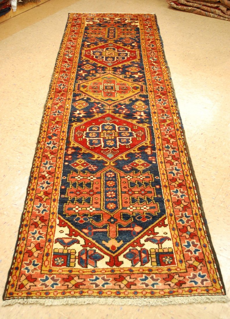 Circa 1930s ANTIQUE HERI Z SERAPI RUNNER RUG 3.2x11.2 (1 of 11)