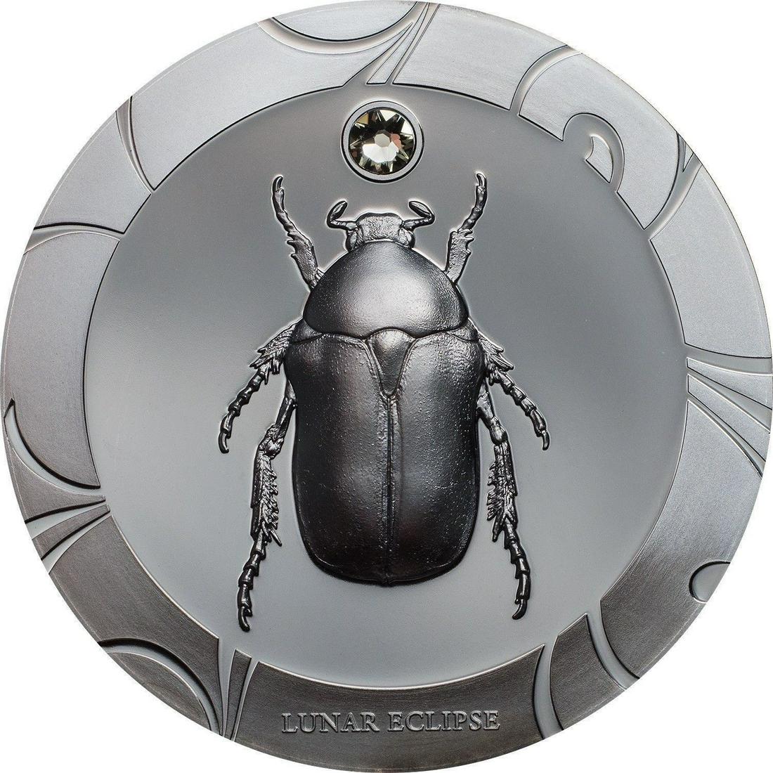 Rare 2017 Cook Is Egypt Lunar Eclipse Scarab 1 OZ: Scarab beetles have variously symbolized good fortune, life, and rebirth; they were worn as protective amulets or presented as charms and religious gifts. Certification: Uncertified Year: 2017 Composi