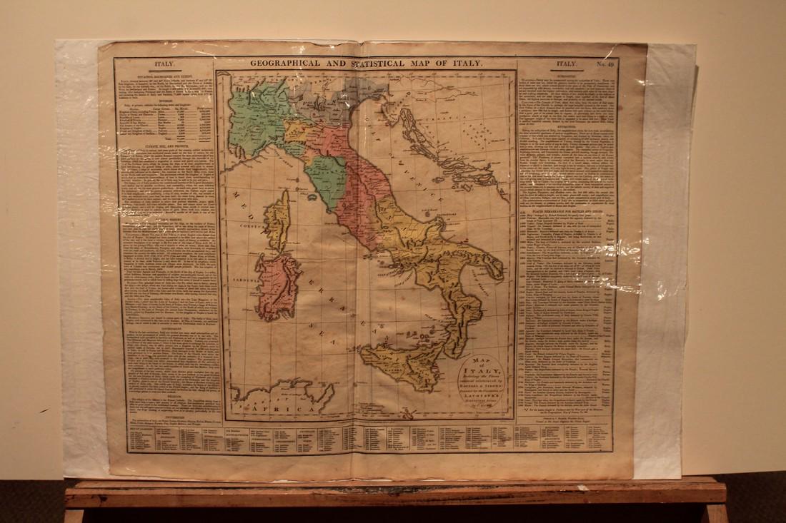 1813 Map of Italy: Author: Walker Title: 1813 Map of Italy Medium: Ink on Paper Dimensions: 21"X17" Map of Italy dated 1813. Engraved by J. Walker and published by J. Barfield for Lavoine's Historical Atlas. Full geogra