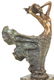 Eclectic bronze artwork of a lady in the wind