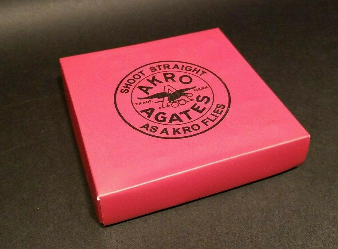 1" Akro Agates Marble set w Box: 25 1" Marbles as shown. Wonderful reproduction set of marbles . Great Set! Reserve: $25.00 Shipping: Domestic: Flat-rate of $8.00 to anywhere within the contiguous U.S. International: Foreign shipping
